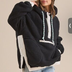 Altar'd State Black and White Teddy Jacket